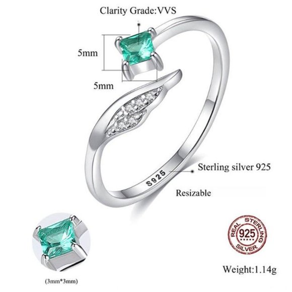 925 Silver Rings Fashion Trendy Resizable Fine Jewelry Ring - Picture 5 of 5